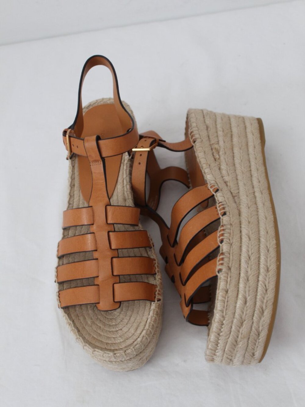 NEW Tory Burch ESPADRILLE Multi Ankle Strap Fisherman Wedge Sandals 11